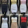 Gece Kulübü kadın Moda Derin V Sarılmış Göğüs Düşük Kesilmiş Sıkı Uygun Kalça Seksi Elbise Ofis Lady Polyester 210416