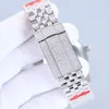 Relojes para hombre con diamantes Bisel arcoíris Reloj mecánico automático Correa de acero inoxidable 41 mm Diseño de tiro real de alta definición Zafiroqq
