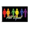 All Equal Regenbogenflagge, 3 x 5 Fuß, Banner, 3 x 5 Fuß Fuß, 150 x 90 cm, 100 % Polyester, 100D, UV-beständig, Digitaldruck