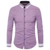 Heren Casual Shirts Blouse Shirt Heren The 2022 Little Plaid Man Collar Fashion Cuff Color of Brand