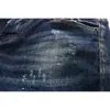 dsq marque style européen mens jeans élastiques slim hommes pantalons en denim droit zipper Patchwork Slim trou bleu pour hommes 8150 210723215G