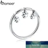 Bamoer 925 Sterling Silver Glittering Hjärta Klar CZ Anel Kvinnlig Ring Kvinnor Bröllop Förlovning Smycken SCR215 Fabrikspris Expert Design Kvalitet Senaste Style