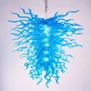 Contemporary LED Lamps Crystyal Chandeliers for Dining Room Home Decor Lighting Hand Blown Murano Blue Glass Chandelier