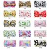 INS European och American Children's Hair Accessoarer Diy Cloth Wide Hairband Baby Headbonar Kids Headband Printing Big Bow Head Flower