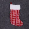 Decorações de Natal de malha de lã de malha Vermelho e branco Stripe Children Gift Bag Christmas Meias DD373