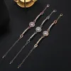Braccialetti di fascino Kaimin carino oro rosa delicata femmina zircono in acciaio inox in acciaio inox braccialetto regolabile per le donne gioielli regalo di nozze
