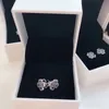 Lucky Clover Stud Encling Original Box for 925 Sterling Silver CZ Diamond Earrings Women Luxury Wedding Jewelry8984969