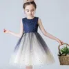Cielo stellato Flower Girl Dress Ball Gown Paillettes Star Performance Abiti da sera per bambini 4-13Y E9888 210610