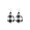 Boucles d'oreilles rondes de noël en cuir PU pour femmes, articles ménagers, Scotticize, vent américain, bijoux ZYY958