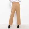 [EAM] Wysoka talia Żółta Paski Split Długie Spodnie Niska Nowe Luźne Fit Spodnie Damskie Fashion Tide Wiosna Jesień 2021 T44007 q0801