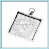 Necklaces & Pendants Jewelrydiy Jewelry Aessories Heart Water Round Square Bottom Brackets Time Gem Sublimation Blank Pendant For Transfer P