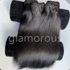 Super Dubbeldragen ben Straight Hair 3 buntar Extensions Brasilianska Virgin Raw Cuticle Inriktad 100% Human Hair Weave