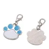 10 peças sublimação diy branco metal pata de gato etiqueta de cachorro cartão de identificação chaveiro cores mistas