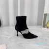 Boucle de diamant Sexy bottes de mode pour les femmes bout pointu fête pour les femmes talons hauts chaussures de créateur marque de luxe Chic