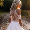 off shoulder wedding dresses lace boho