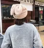 Draping Tavşan Kulakları Kürk Şapka Kadınlar Sonbahar Ve Kış Örme Yün Sıcak Versiyonu Japon Şapka GC739