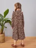 Toddler Girls Floral Print Flounce Sleeve Ruffle Hem Dress SHE
