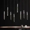 Lâmpadas pendentes de lustre de loft moderno lustre k9 cristal cromo duplex escada sala de estar luminária de luxo leve