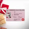 Décorations de Noël Père Noël Carte de permis de conduire drôle Cadeau de Noël Cartes de voeux Père Noël 86 * 54mm XD24791