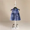 Kinderen jurk voor meisjes zomer peuter kleding plaid gestreept merk print casual katoen vestioden jurk voor 1-5 jaar Q0716