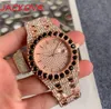 Relogio Masculino Diamond Mens Day Date Diamonds Zegarki Moda Czarny Dial Kalendarz Złota Bransoletka