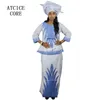 فساتين أفريقية للمرأة بازان ريتشي التطريز تصميم فستان طويل # LB063 210408