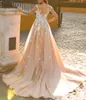 Splendidi abiti da sposa in pizzo a sirena con abito da sposa a coda stracciata con applicazioni da sposa taglie forti