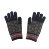 Unisex winter 3-delige pompom muts lange sjaal sjaals handschoenen set geometrische bloemenjacquard