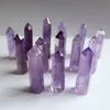 7 ~ 10 см натуральный аметист кварцевый столб фиолетовый кристалл точка искусство орнамент минерал Рейки исцеляющий обелиск жезл шестигранный энергетический камень