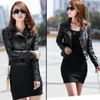 Autumn Women Black Slim Cool Lady PU Leather Jackets Sweet Female Zipper Faux Femme Outwear Coat Plus Size 210419