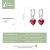 Silver Red Heart Strains 100 925 Sterling الحميمة العاشق Eearring التصميم الأصلي للمجوهرات BSE484 2201086607192