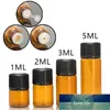 10pcs 3ml / 5ml vetro ambra piccolo olio essenziale bottiglie di aromaterapia bottiglie marroni campioni di provetti di prova di prova Contenitori riutilizzabili di viaggio Prezzo di fabbrica Qualità di progettazione esperta