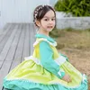 Spanisch Baby Mädchen Lolita Prinzessin Ballkleid Säugling Langarm Geburtstag Casuals Kleid Kinder Grün Peter Pan Kragen Vestidos 210615