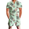 Cloudstyle Mens Rompers Kortärmad 3D Tryckt One Piece Zipper Romper Casual Byxor Jumpsuit Total Shirt T-shirt Shorts Set X0610