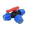 Wateringsapparatuur 20/25/32/40/50/63mm PVC PE TUBE TAP TEE-SPELLTER 1/2 3/4 1 "1,25" 1,5 "2" Pijpbalklep T-vormige connector 1 van