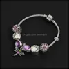 Charm Armbänder Schmuck Armband Familie Fengpan Rose Gold ausgehöhlt großes Loch Perle eingelegter Diamant DIY Opal Drop Lieferung 2021 T2HLC