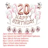 38 Sztuk 32 cali Happy 20 Urodziny Balony Rose Gold Blue Różowy Numer 20. lata Dorosłych Party Dekoracje Mężczyzna Kobieta Supplie 210626