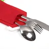 Santa Hat Rendier Kerst Nieuwjaar Pocket Fork Mes Bestek Houder Tas Home Party Tafel Diner Decoratie Servies Cover VT1820