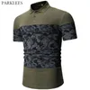Camouflage Patchwork Summer Polo Shirt Hommes Casual Slim Fit Hommes Polos Respirant Business Hombres Camisas de Polo 2XL 2XL 210524
