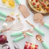 2021 Kitchen Tools 7-Piece Egg Whisk Can Opener Pizza Cutter Peeler Ice Cream Spoon Slicer Garlic Press Set Wholesale