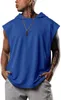 Men's Casual Pullover Sports T Shirts Hedging Hoodie Leisure Sleeveless T-Shirts Hooded Waistcoat Loose Tees Gym Fitness Tops285j