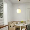 Lampes suspendues Nordic Post Moderne Magic Bean Verre Abat-jour E27 Lustre Luminaires Pour Chambre Déco Pendentif