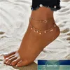 Schwarz Gold Punk Vintage Farbe Perlen Herz Fußkettchen für Frauen Strand Charme Boho Zubehör Bein Fuß Schmuck
