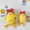 children cartoon backpack cute kids chicken dots bowknot one shoulder slung plush bag fashion boys girls doll backpacks F544