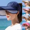 韓国の女性空のトップストローサンバイザーハットワイドブリム日焼け止め調整可能なビーチ野球帽dxaa帽子