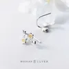 Charm Plum Blossom Flower Drop Pendientes Moda 925 Sterling Silver Exquisito Pendiente colgante Para Mujer Joyería 210707