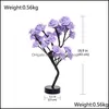 Christmas Decorations Festive Party Supplies Home Garden Led Table Lamp Rose Flower Tree Usb Night Lights Decoration Gift For Ki3624811