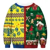 Herrhuvtröjor Herr Kvinnor Ugly Christmas Sweater 3D Rolig Clowntryckt Höstlovsfest Xmas Sweatshirt Pullover Tröjor Toppar