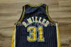 Reggie Miller Swingman Jersey Blue Pin Stripe Stitched Skräddarsy något talnamn XS-6XL