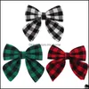 Hair Aessories Baby, Kids & Maternity Girls Christmas Plaid Bows With Clips School Party Headwear Hairgrip Hairbow Year Decor Cute Drop Deli